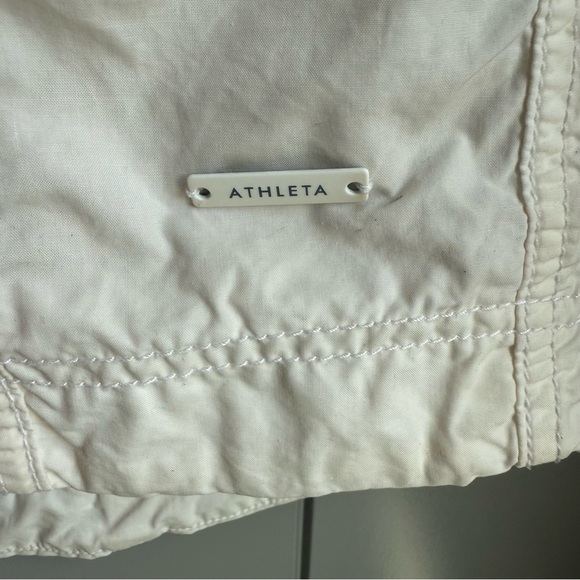 Athleta White Cotton Long Sleeve Mock Neck Full Zip Vista Windbreaker Jacket XXS - Picture 6 of 16